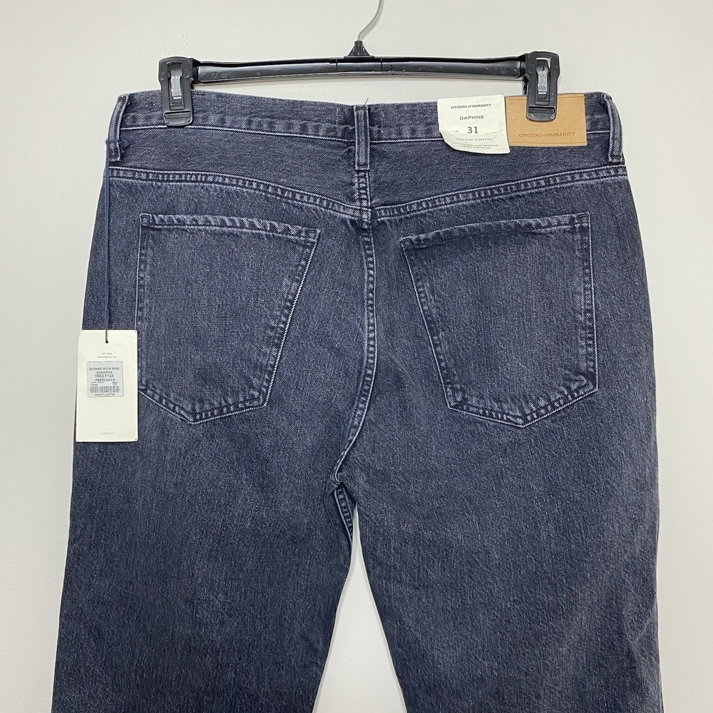Citizens of Humanity Daphne High Rise Straight Stovepipe Leg Jeans Sz 31 Black - Picture 5 of 15